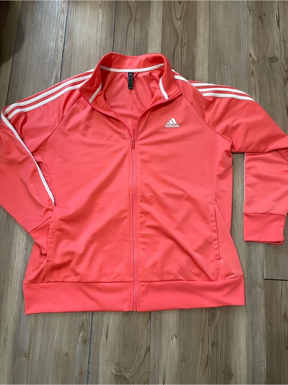 ADIDAS Coral Pink Women's Full-Zip Bomber Track Jacket
